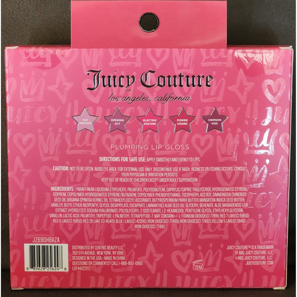 Juicy Couture Power Pout Plumping Lip Gloss Set 5 Piece Pink Red JZ690HBAZA - Picture 2 of 2
